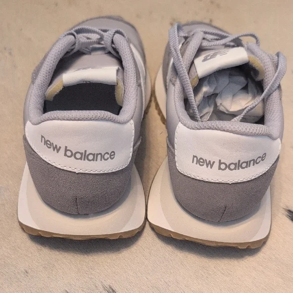 New Balance Light Gray and White Athletic Shoes - Picture 3 of 4